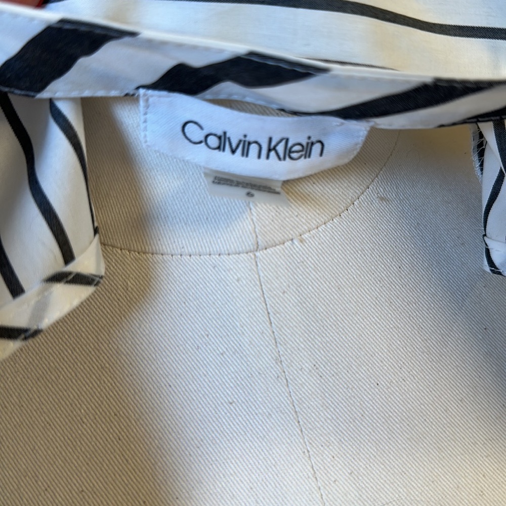 NWT w/ spare button Calvin Klein 100% Cotton Sleeves Dress - Picture 7 of 8